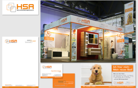 HSA - Design von Messestand, Geschäftsdrucksorten