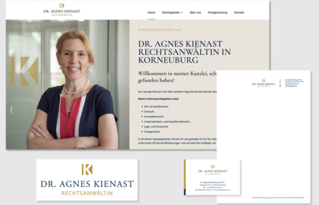Kanzlei Kienast Portfolio Website Briefpapier Visitkarte Logo